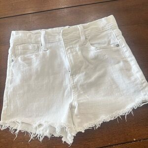 Kendall & Kylie White Jean Shorts Frayed Hem
